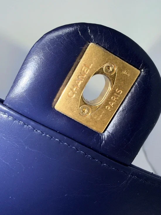 Chanel 2017 Small Paris Cosmopolite Flap Bag Deep Navy Blue - Picture 12 of 16